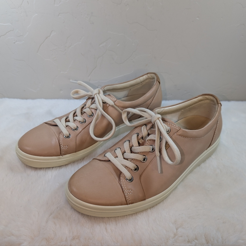 ECCO Soft 7 Leather Sneakers | Women's 9 / EU 40 | Pale Blush Pink Spring